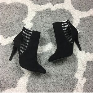 NINE WEST | Black Suede Stiletto Ankle Boots